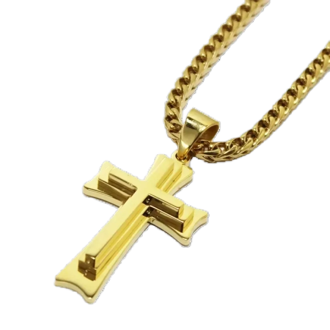 BISHOP CHAIN/CROSS- GOLDEN