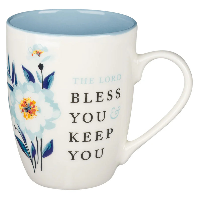 Mug The Lord Bless You And Keep You Ceramic With Light Blue Interior