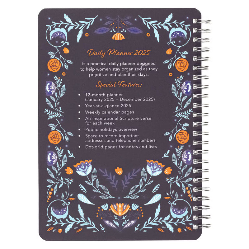 DIARY DAILY PLANNER 2025 All Things Are Possible - Wirebound Weekly Planner - Mark 10:27