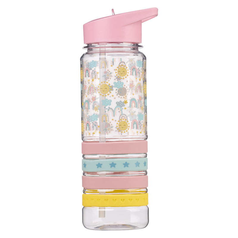 Light Of Mine Plastic Water Bottle With Pastel Silicon Wrist Straps