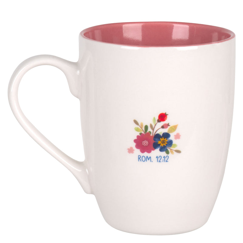 Mug Be Joyful in Hope Pink Interior Ceramic