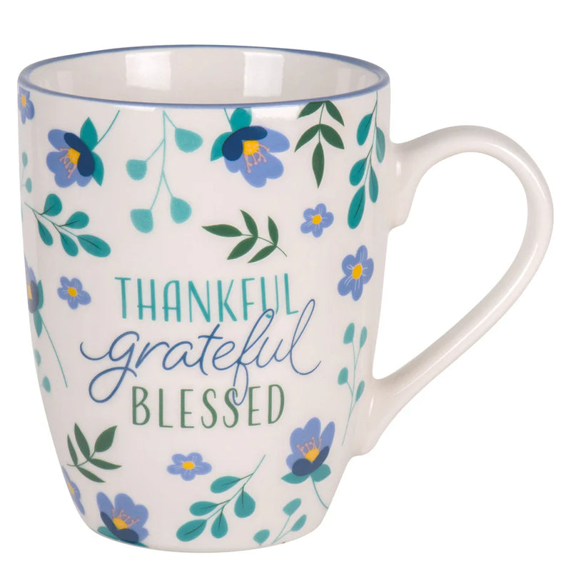 Mug Thankful Grateful Blessed Ceramic