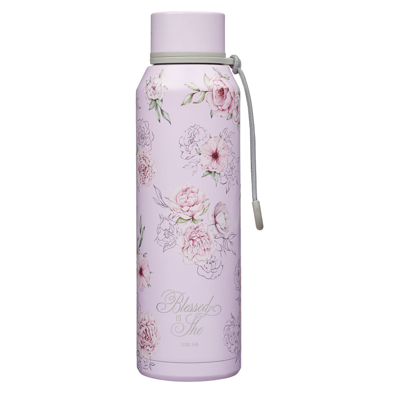 Big Travel Flask Bottle- Blessed is She Purple Stainless Steel