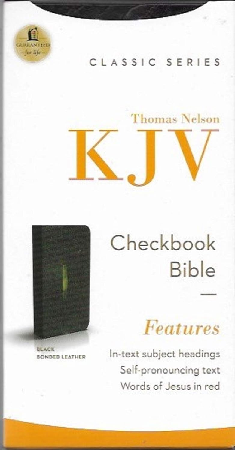 KJV Compact  Bible, Black Bonded Leather, Red Letter