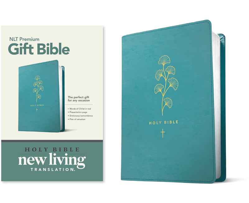 NLT Premium Gift Bible NLT (LeatherLike, Teal Cross, Red Letter)