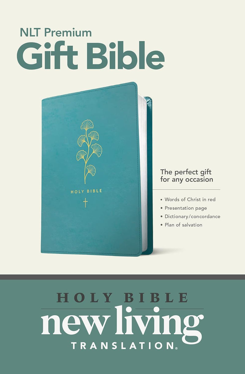 NLT Premium Gift Bible NLT (LeatherLike, Teal Cross, Red Letter)