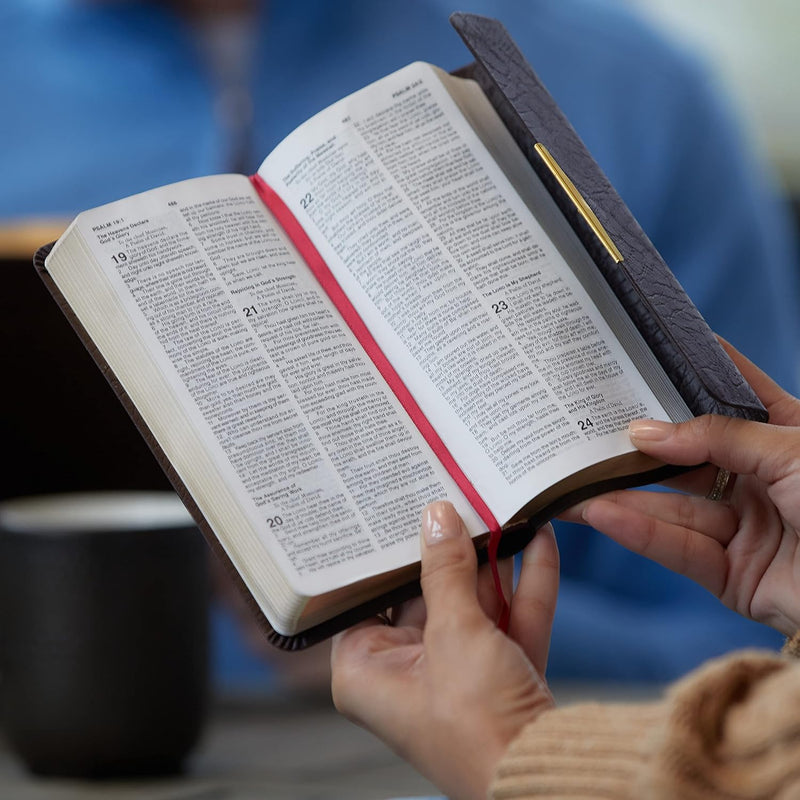 KJV Compact  Bible, Black Bonded Leather, Red Letter