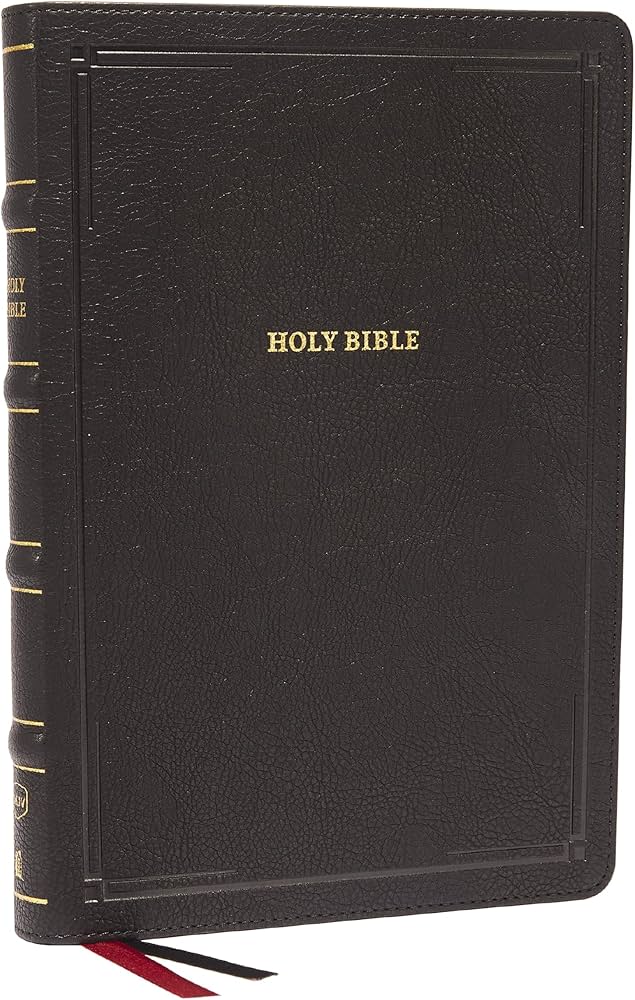 NKJV, Deluxe End-of-Verse Reference Bible, Personal Size Large Print, Leathersoft, Black, Red Letter, Comfort Print: Holy Bible, New King James Version