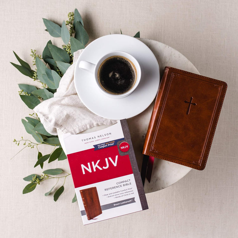 NKJV, Compact, Leathersoft, Brown, Red Letter, Comfort Print