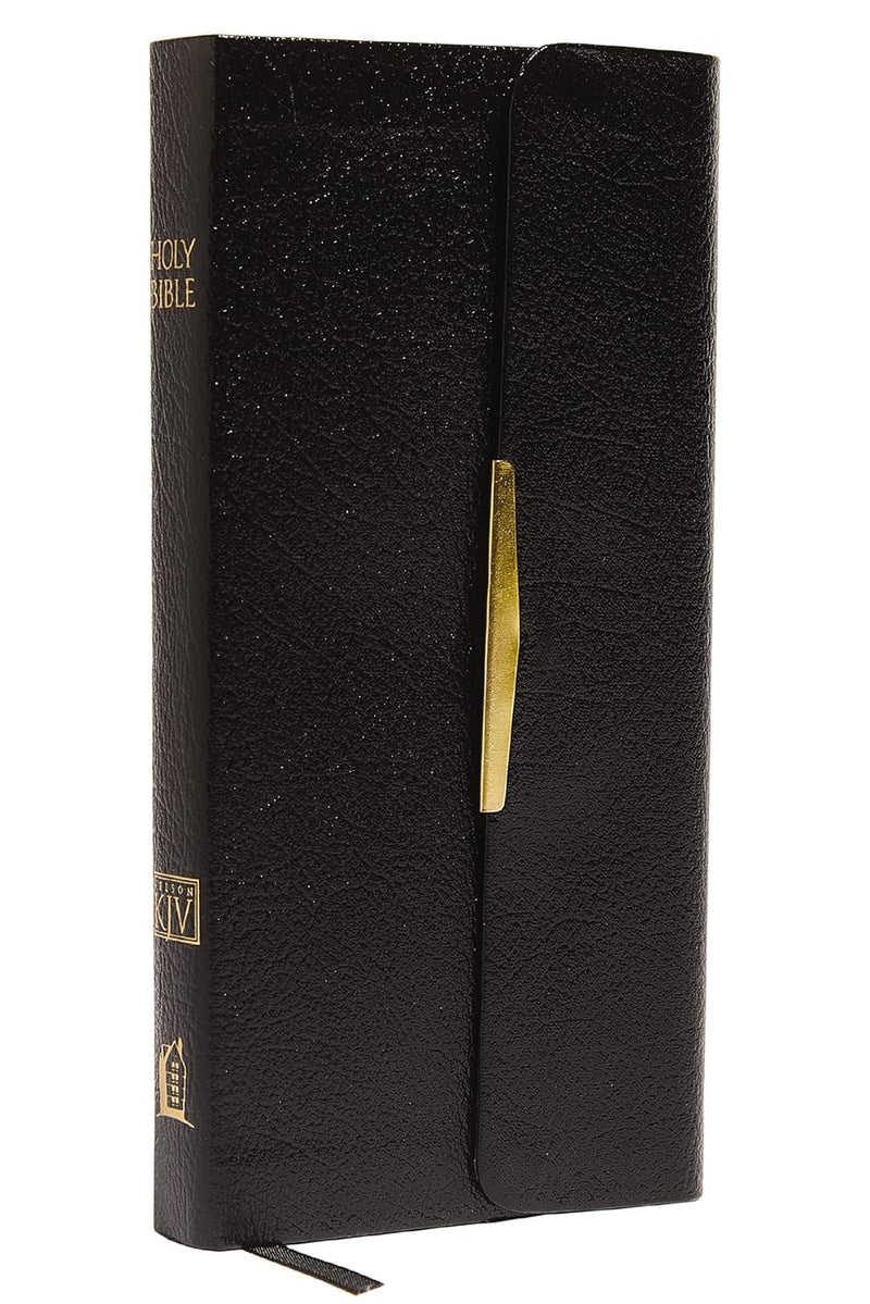 KJV Compact  Bible, Black Bonded Leather, Red Letter