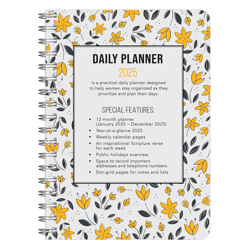 DIARY DAILY PLANNER 2025 Delight Yourself in the Lord -Wirebound Weekly Planner