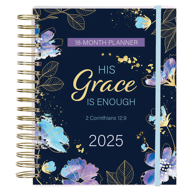 18-MONTH PLANNER 2025 His Grace is Enough - Wirebound