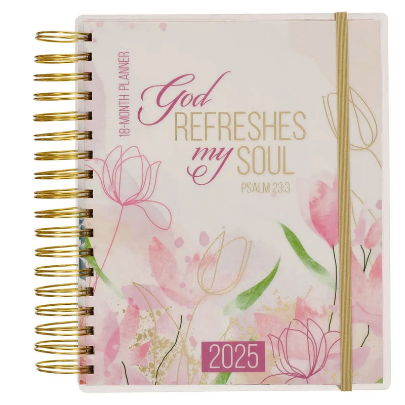 18-MONTH PLANNER 2025 God Refreshes My Soul - Wirebound