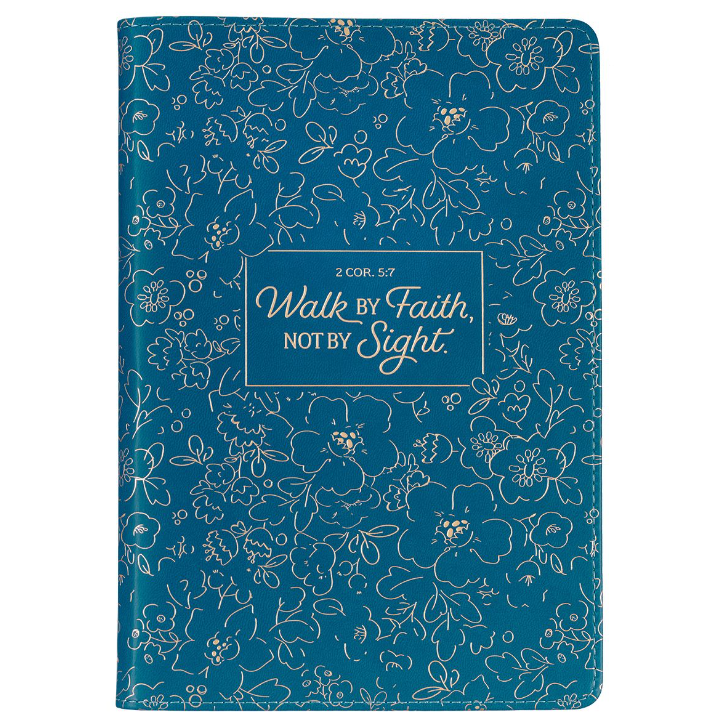 Journal With Zipped Closure - Walk By Faith, Not By Sight