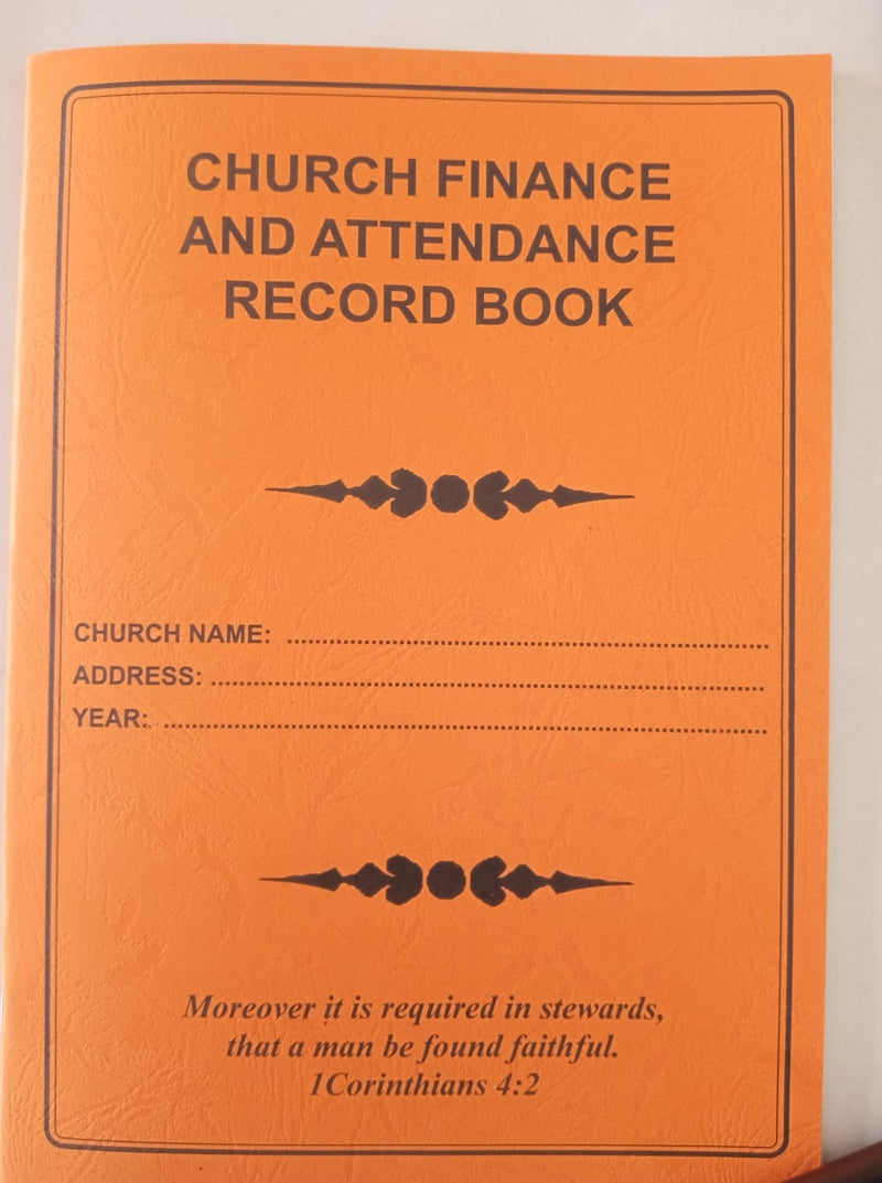 CHURCH FINANCE AND ATTENDANCE RECORD BOOK