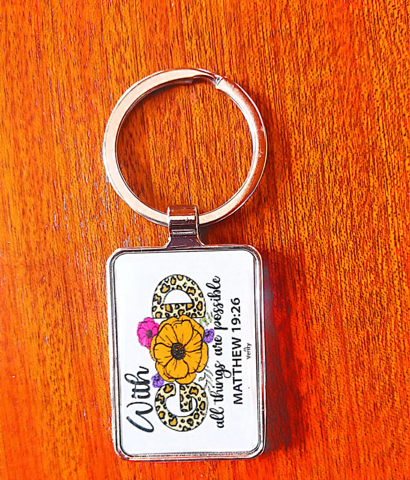 KEYRING With God (2 SIDED)