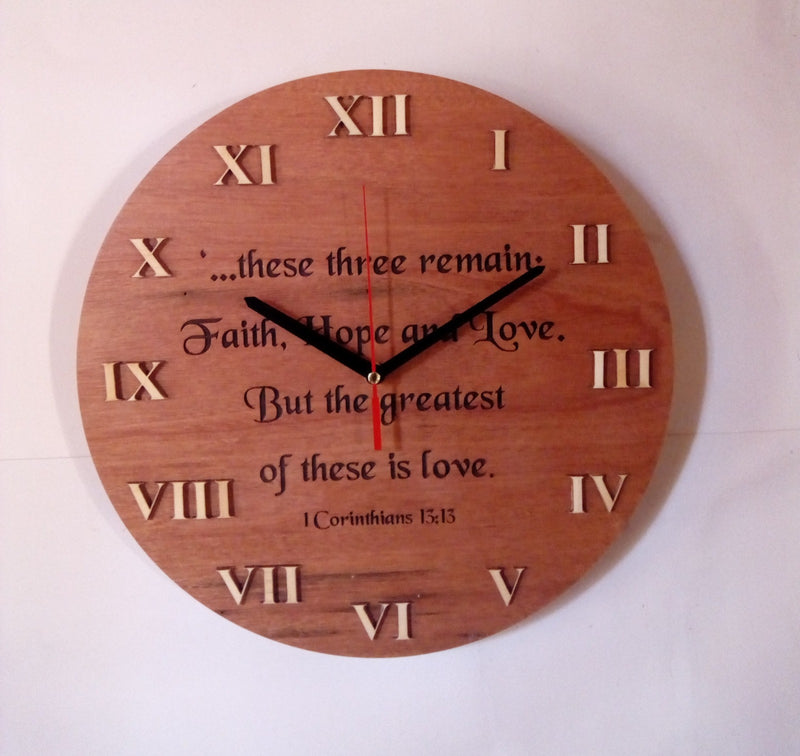 WOODEN WALL CLOCKS GREATEST LOVE