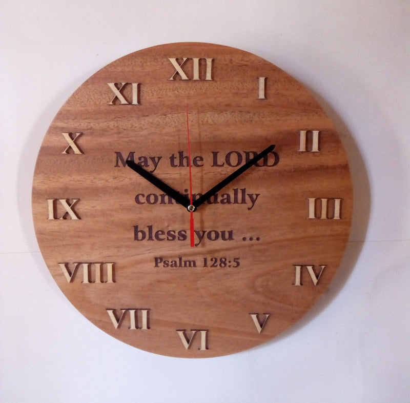 WOODEN WALL CLOCKS MAY THE LORD