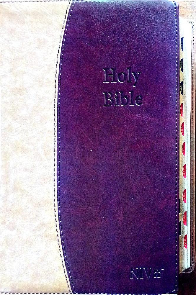 NIV BIBLE THUMB INDEX DUO BROWN LEA