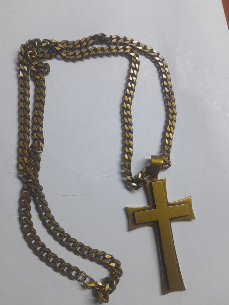 BISHOP CHAIN/CROSS- GOLDEN