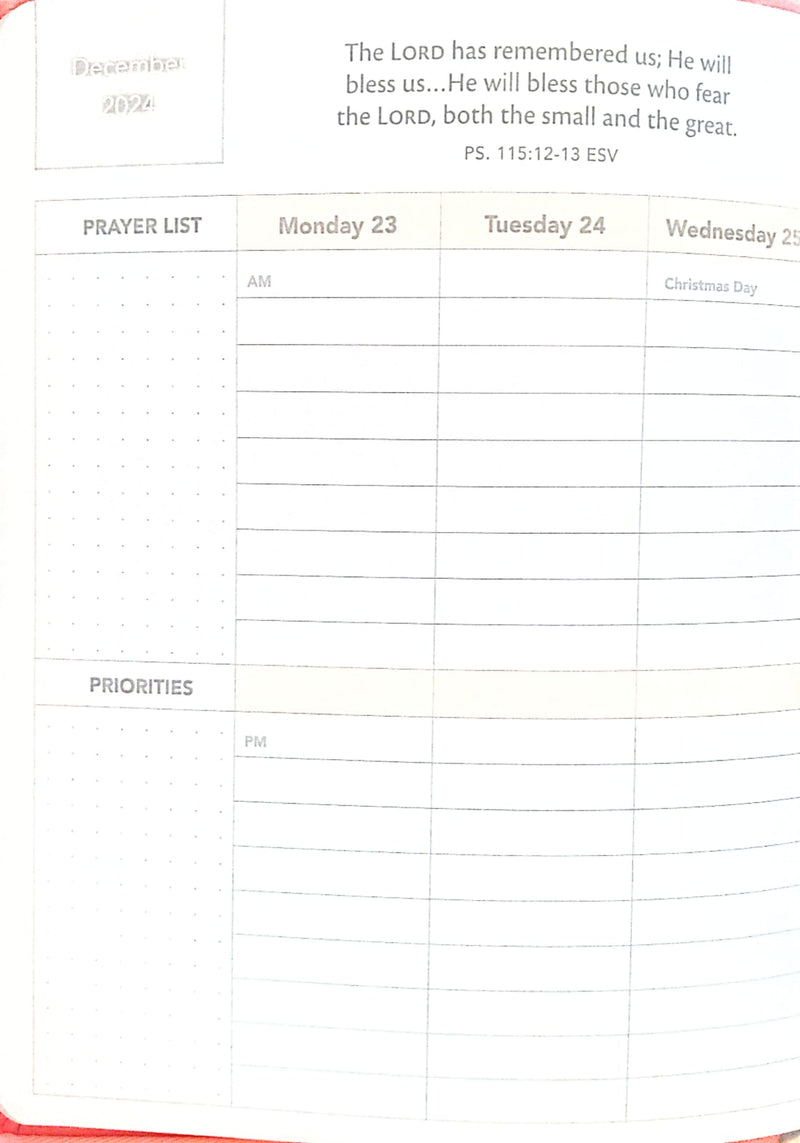 DAILY PLANNER 2025 WOMEN ZIP 18-Month Planner Be Still and Know