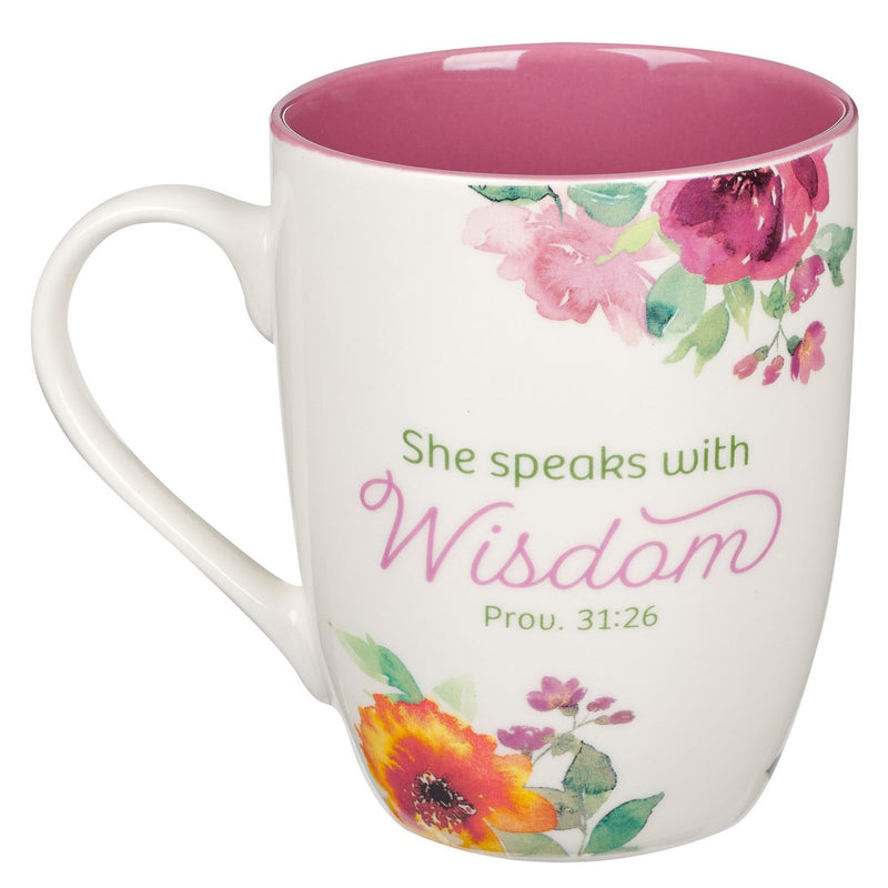 Mug Multi-Floral Speaks with Wisdom Prov 31:26