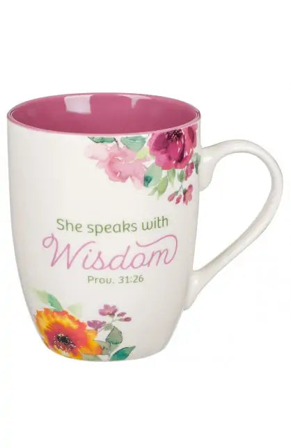 Mug Multi-Floral Speaks with Wisdom Prov 31:26