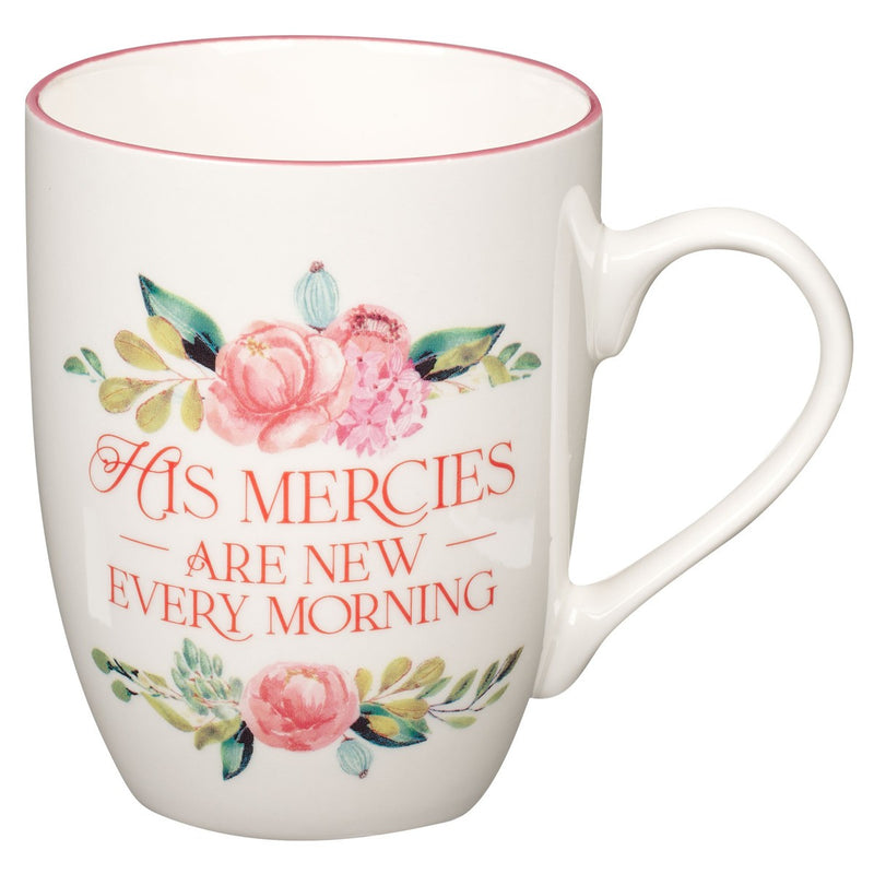 Mug Pink Floral Mercies are New Lam 3:22-23