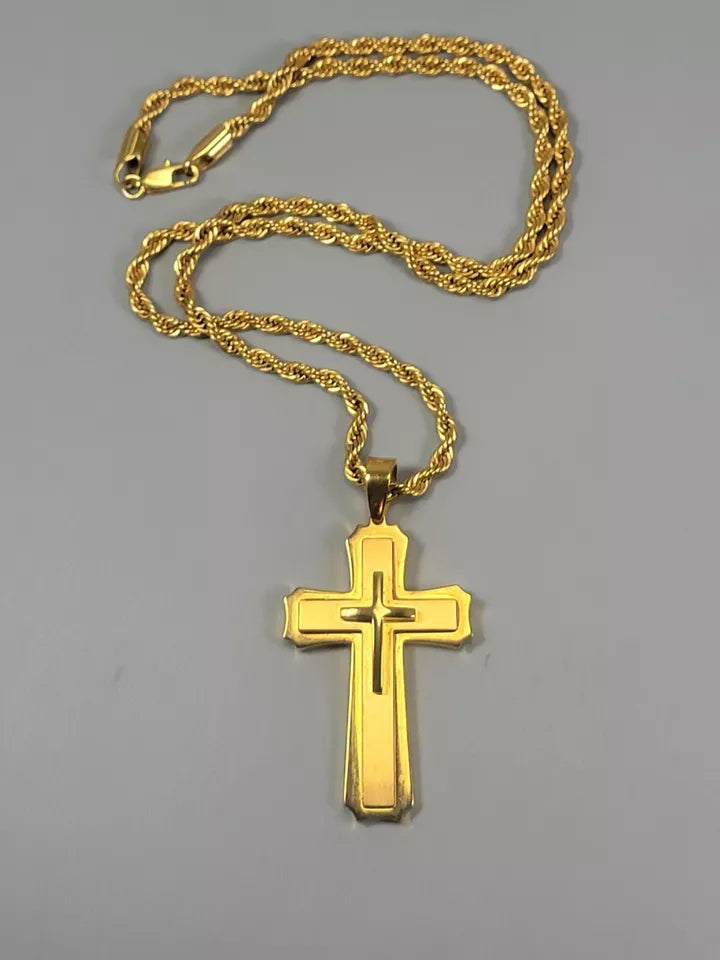 BISHOP CHAIN/CROSS- GOLDEN