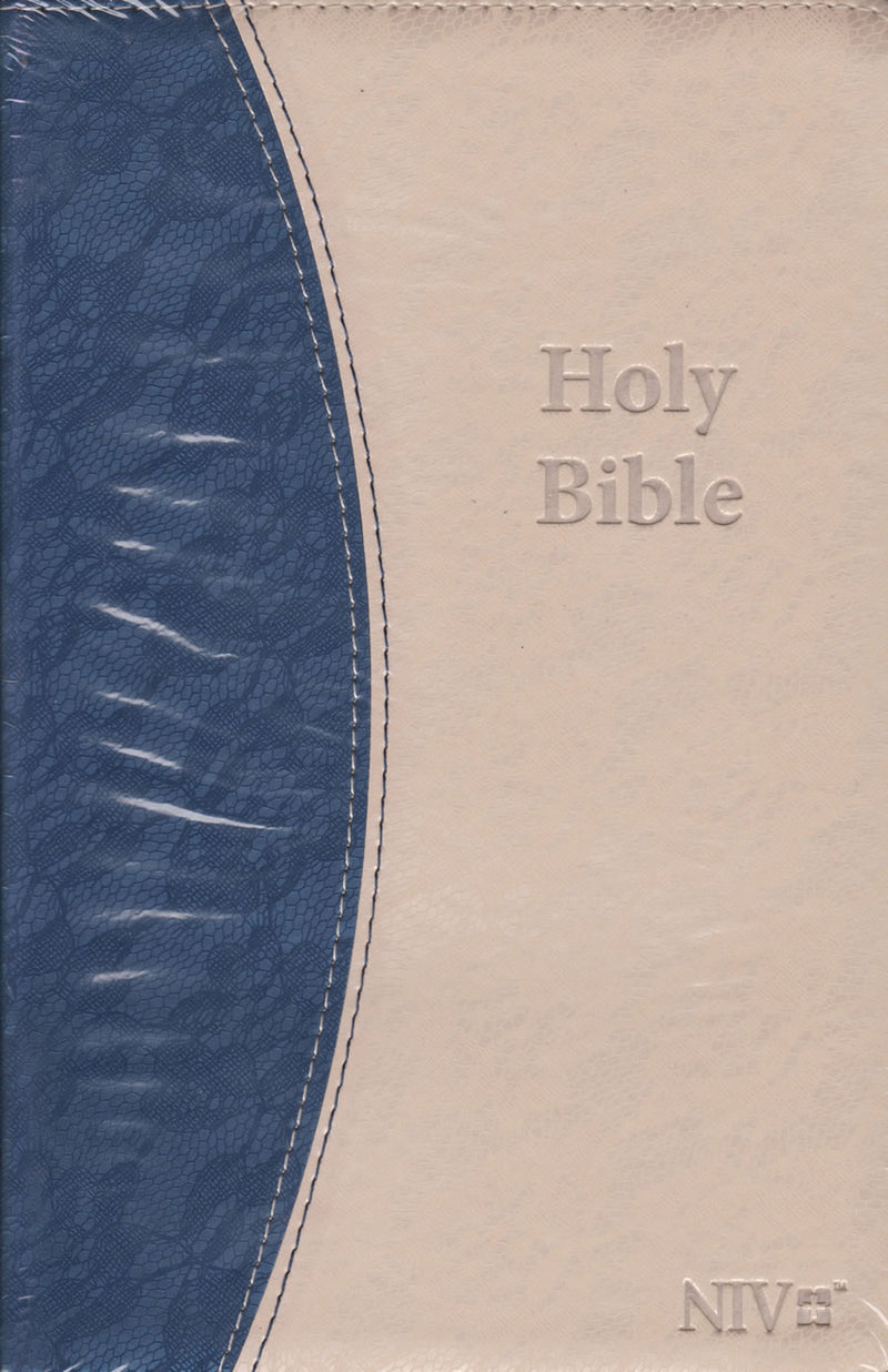 NIV BIBLE THUMB INDEX DUO BLUE/GOLD LEA